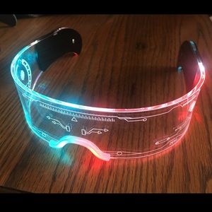 Cyberpunk neon LED rave glasses